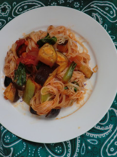 秋なすと素麺のナポリタン風-レシピのメイン写真