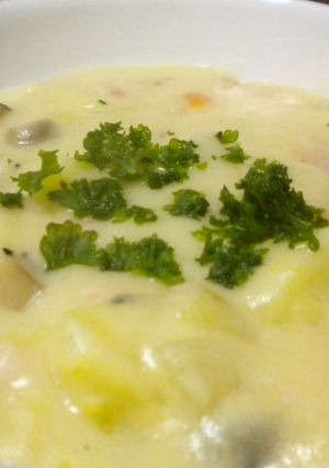 きのことじゃが芋の豆乳スープ-レシピのメイン写真