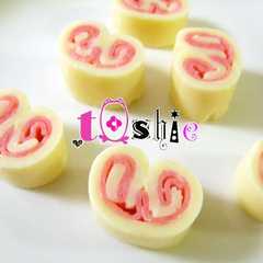 รูปของ ハム　チーズのハート風　キャラ弁おかず