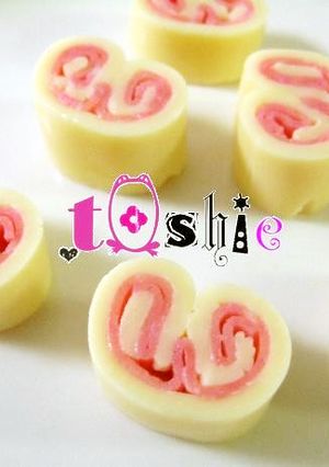 ハム　チーズのハート風　キャラ弁おかず-レシピのメイン写真