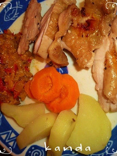 鶏もも肉のグリル焼きに温野菜を添えて-レシピのメイン写真