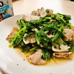 รูปของ 大根の葉と豚肉の炒め物*簡単