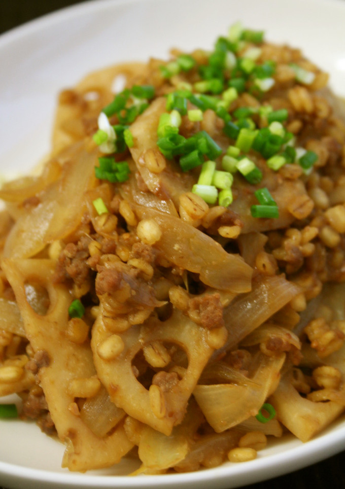 とれとれ食物繊維！押麦こってり味噌炒め-レシピのメイン写真