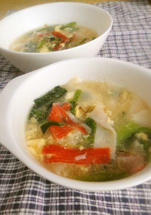 我が家の中華✿ひらひら麺スープ-レシピのメイン写真