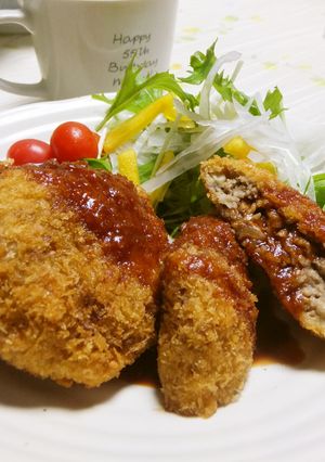 ふっくら♪きのこたっぷりメンチカツ-レシピのメイン写真