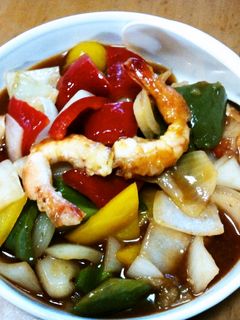 カラフル野菜とエビの甘酢炒め-レシピのメイン写真