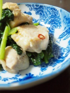 やわらか鶏むね肉と小松菜の炒め-レシピのメイン写真