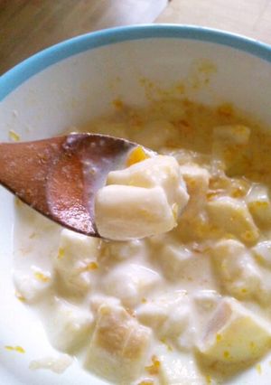 離乳食　お麩とカボチャのミルク煮-レシピのメイン写真