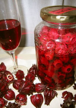 紅色が魅力の♪ローゼル酒-レシピのメイン写真