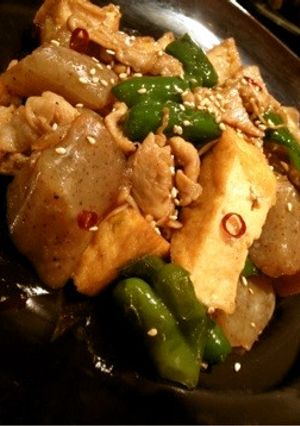 厚揚げとこんにゃくと豚肉の甘辛炒め-レシピのメイン写真