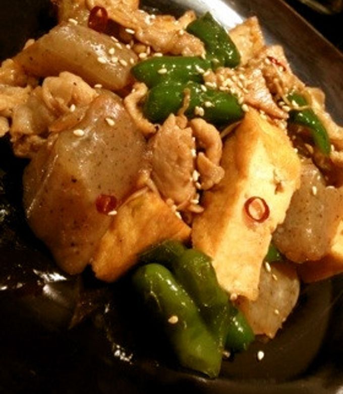 厚揚げとこんにゃくと豚肉の甘辛炒め-レシピのメイン写真