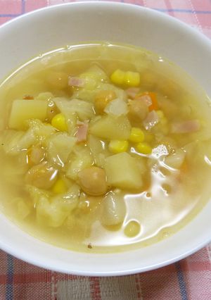 大好きなひよこ豆のスープwith残り野菜-レシピのメイン写真
