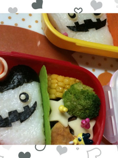 キャラ弁 ハロウィン おばけ まめっち-レシピのメイン写真