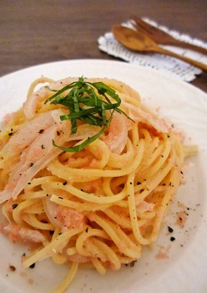 ＊オニオンたらこクリーム＊スパゲッティ-レシピのメイン写真