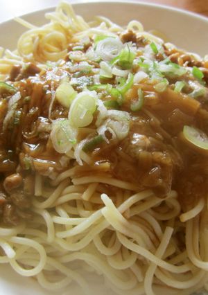 納豆となめ茸のパスタ-レシピのメイン写真