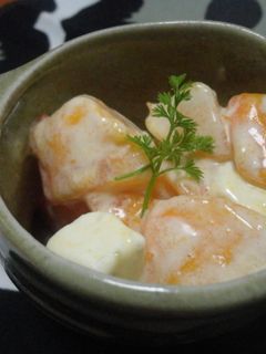 柿DEクリームチーズわさび和え-レシピのメイン写真