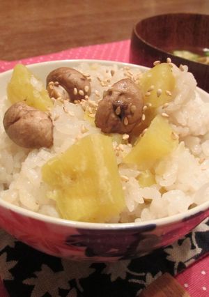 さつま芋とマッシュルームの炊き込みご飯♪-レシピのメイン写真