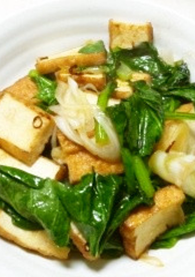 小松菜と揚げ豆腐の炒め物-レシピのメイン写真