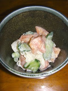 大根とサーモンのわさマヨ醤油和え-レシピのメイン写真