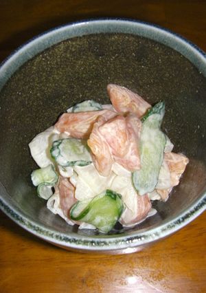 大根とサーモンのわさマヨ醤油和え-レシピのメイン写真