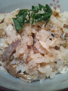 秋刀魚と梅の炊き込みご飯-レシピのメイン写真