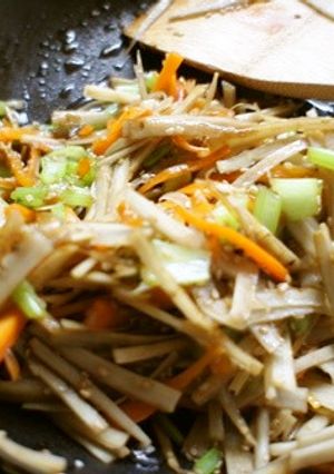 かぶ菜×ごぼう×にんじんの簡単きんぴら-レシピのメイン写真