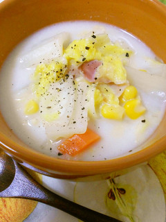 \あったまる☆簡単白菜ミルクスープ/-レシピのメイン写真