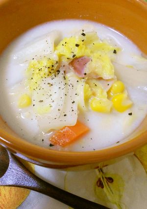 \あったまる☆簡単白菜ミルクスープ/-レシピのメイン写真