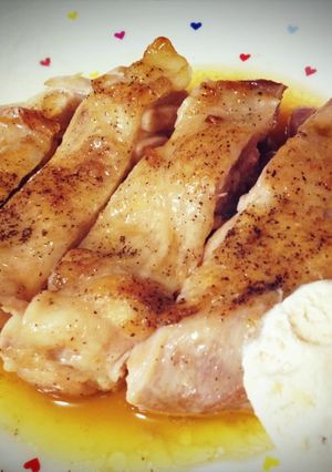 鶏肉のバニラアイス添えステーキ-レシピのメイン写真