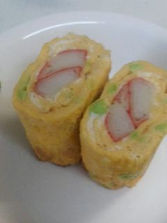 お弁当に♪枝豆入り*カニカマ卵焼き*-レシピのメイン写真