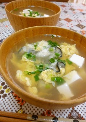 ♓牡蠣と豆腐のかきたま汁♓-レシピのメイン写真