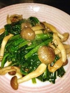 やみつきホーレン草しめじ醤油麹バター炒め-レシピのメイン写真