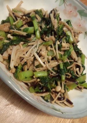 大根の葉とえのきだけの塩昆布炒め-レシピのメイン写真