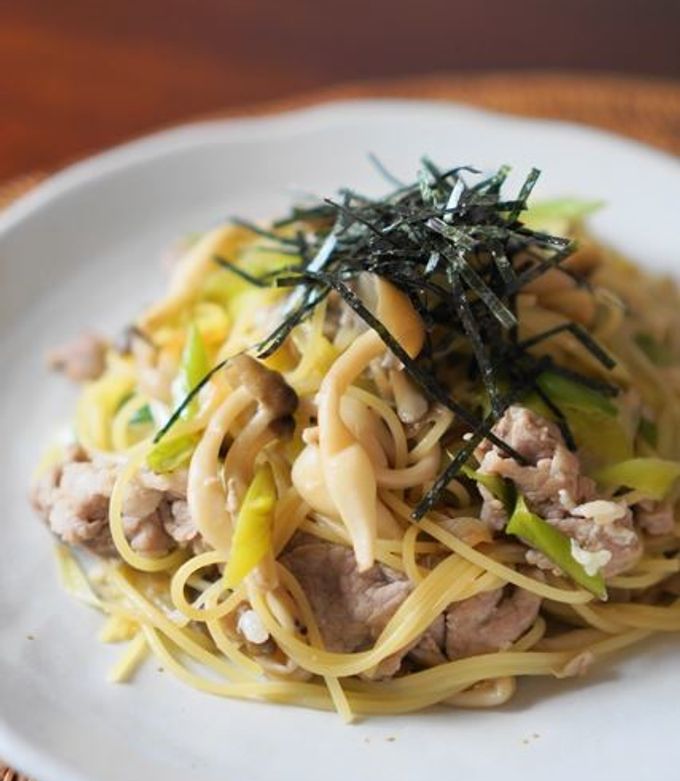 塩麹で♪長葱と豚肉の和風パスタ-レシピのメイン写真
