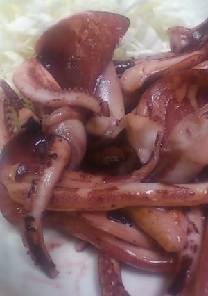 奈良漬の粕でイカの耳と足の炒め物だワン-レシピのメイン写真
