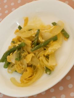 ルクエdeまろやか☆いんげんの卵とじ-レシピのメイン写真