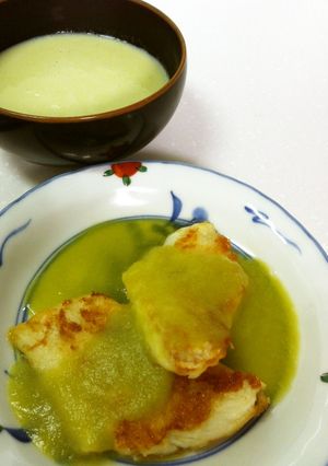 カレイの野菜ソースがけ＆ポタージュ-レシピのメイン写真