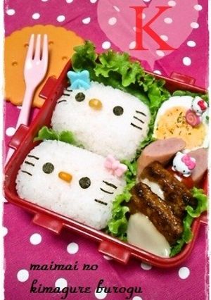 キャラ弁＊俵おにぎりde　キティちゃん♡-レシピのメイン写真