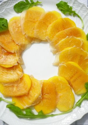 柿と生ハムの前菜　ルッコラ添え-レシピのメイン写真