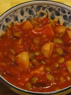 里芋&枝豆のトマトソース煮-レシピのメイン写真