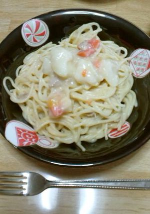 余りシチューで簡単カルボナーラ♥-レシピのメイン写真