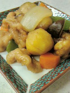 秋の味覚!栗と豚肉の中華風炒め♪-レシピのメイン写真