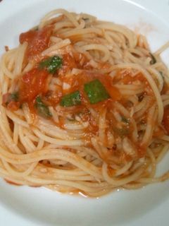 ツナと大葉のトマトパスタ-レシピのメイン写真