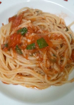 ツナと大葉のトマトパスタ-レシピのメイン写真