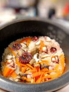 タコと椎茸の炊き込みご飯-レシピのメイン写真