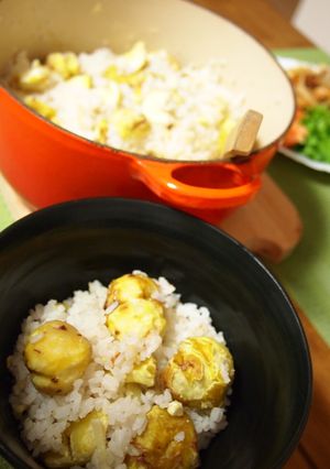 ルクルーゼで☆生姜風味の栗ご飯-レシピのメイン写真