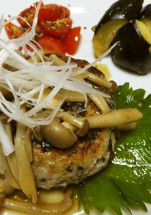 れんこんとひじきの和風あんかけハンバーグ-レシピのメイン写真