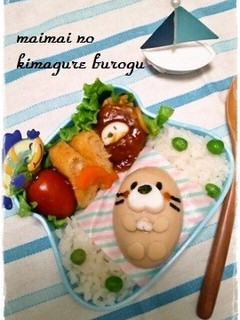 キャラ弁おかず*ゆで卵deラッコちゃん-レシピのメイン写真