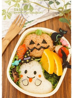 かぼちゃとおばけのハロウィン弁当♪-レシピのメイン写真