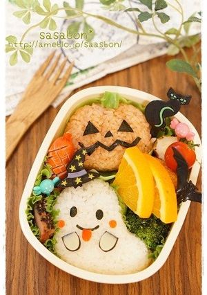 かぼちゃとおばけのハロウィン弁当♪-レシピのメイン写真